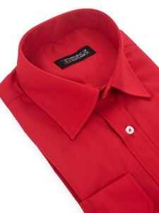 Czerwona koszula męska szyta na miarę 65% bawełna